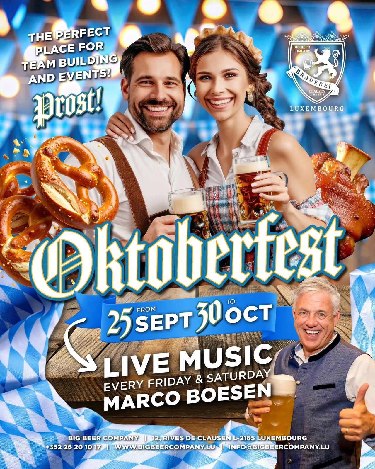Oktoberfest 2026 live music with marco boesen big beer company luxembourg