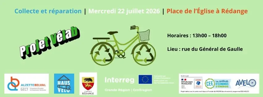 Stand d'information Vélab : collecte et réparation de vélos à Rédange
