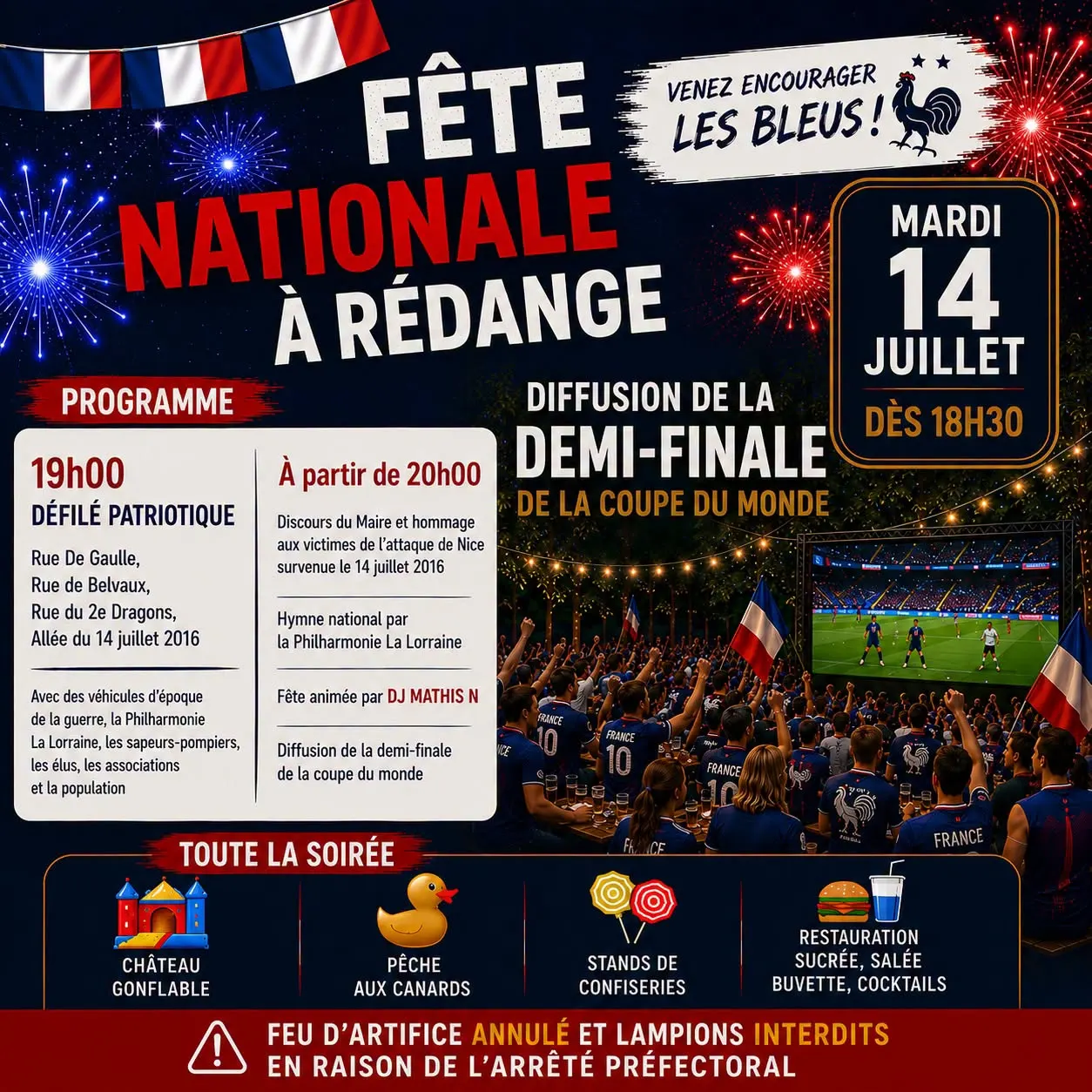 FÊTE NATIONALE - DIFFUSION DEMI-FINALE RÉDANGE
