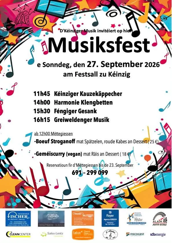 Musiksfest am Festsall zu Kéinzig