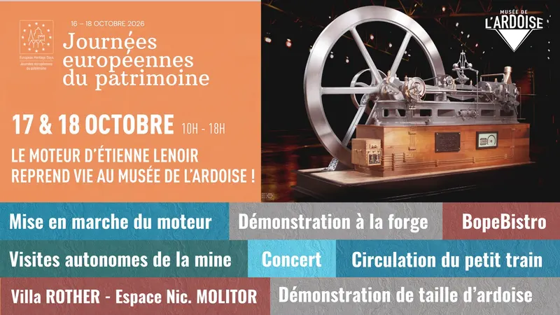 Les journees du patrimoine le moteur d'etienne lenoir reprend vie au musee de l'ardoise