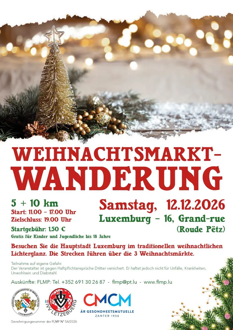 LUXEMBURG FLMP IVV WEIHNACHTSMARKT-WANDERUNG
