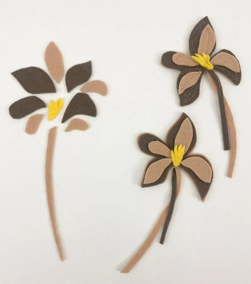 Floral textile jewellery